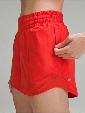 60. Lululemon Hotty Hot High-Rise Lined Short 4"  Red size 2